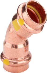 Bogen PROFIPRESS-G 2626 22mm 45 Grad 345624, aus Kupfer, für Gas
