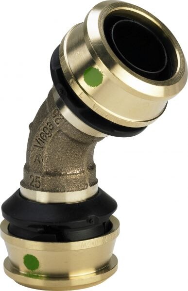 Bogen RAXOFIX 5326, 647094 45 Grad 40mm aus Rotguss mit SC-Contur pro Stück