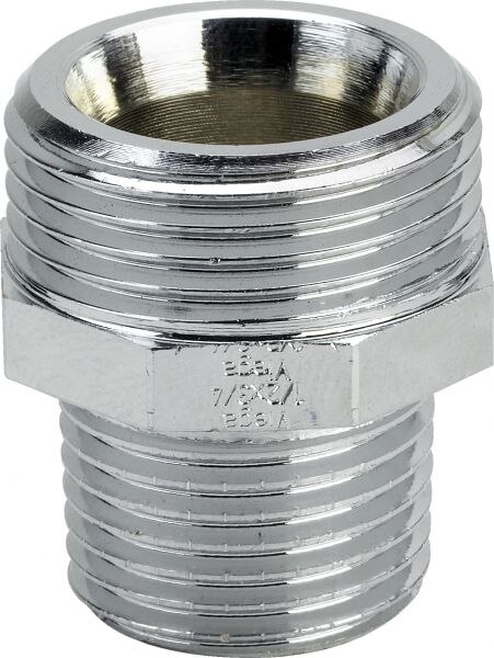 Rotguss-Gewindestutzen 3246 AG 1/2x3/8", verchromt