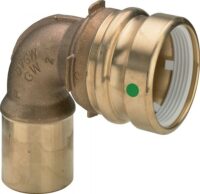 Viega Bogen 90 Grad mit SC Geopress 9616.1TW in 28x32mm Rotguss