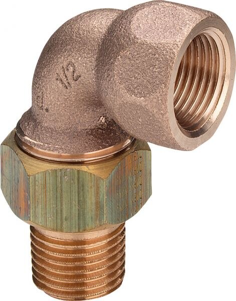 Rotguss-Winkel-Verschraubung 3098 3/8" einerseits AG, andererseits IG DVGW