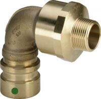 Viega Bogen 90 Grad mit SC Geopress 9620.1TW in 63mm x R1 1/2 Rotguss