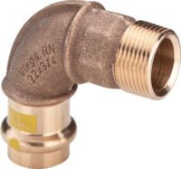 Bogen PROFIPRESS-G 2614 12x1/2, 90 Grad 346928, aus Rotguss mit Außengewinde, für Gas
