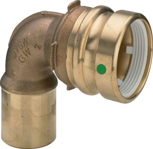 Viega Viega Bogen 90 Grad mit SC Geopress 9616.1TW in 54x63mm Rotguss