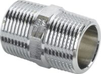 Doppelnippel 3280 1/2" DVGW, verchromt, mit Mehrkant