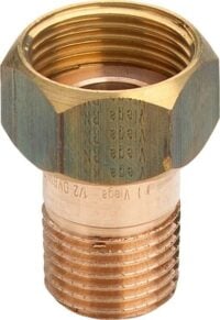 Rotguss-Verschraubung 3335 11/2" mit Außengewinde, flachdichtend DVGW