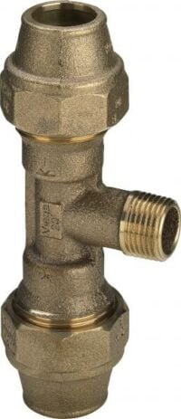 T-Stück VIEGA 9052 275259, 25x3/4ax1/2i, Rotguss