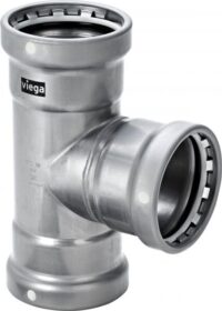 Viega T-Stück mit SC Megapress 4218XL in 3x11/2x3 Zoll Stahl Zn-Ni besch.