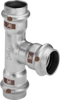 Bild vom Produkt: VIEGA T-Stück mit SC Temponox 1718 in 15mm Stahl nichtrostend