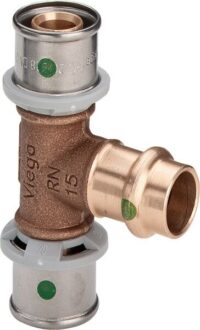 Rotguss-T-Stück SANFIX-P 2118, 440206 16x15x16mm, aus Rotguss, mit Pressverbindung