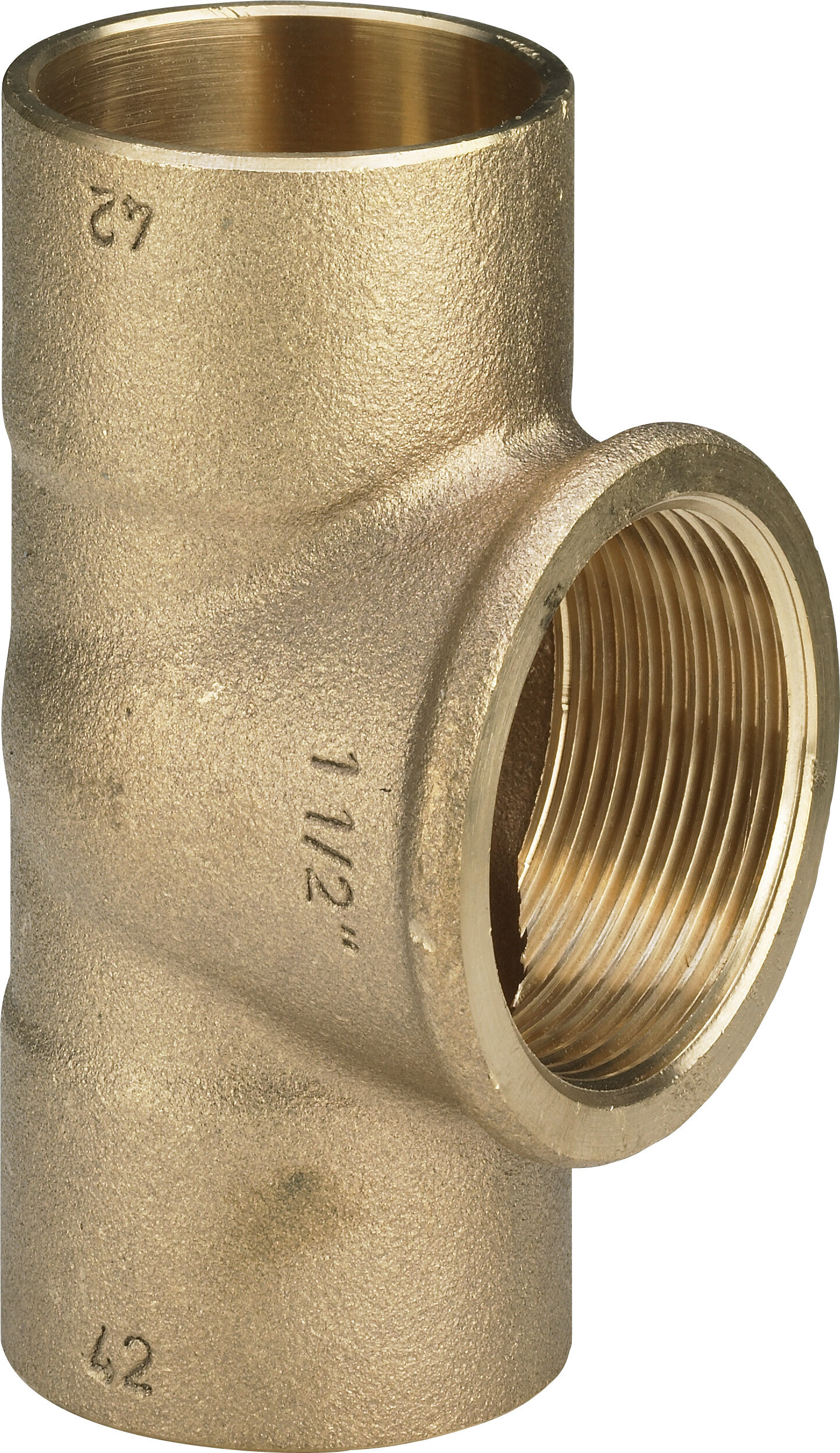 Rotguss-T-Stück 94130 G 22x1/2x22, IG, pro Stück