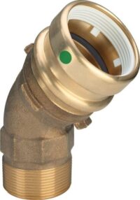 Viega Bogen 45 Grad mit SC Geopress 9626.2TW in 50mm x R1 1/2 Rotguss