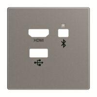 Busch-Jaeger Tragring HDMI/USB grau 8256-803 Klemmbef mit Aufdruck