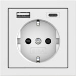 Gira Steckdose 1-fach reinweiß glänzend 1USB-A 1USB-C 245970 Unterputz mit BS IP20 vertikal