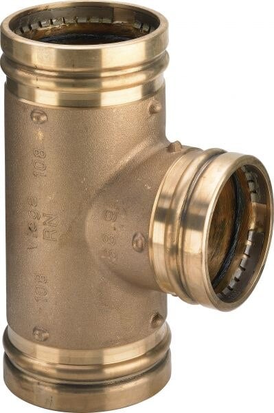 Viega T-Stück mit SC Sanpress 2218LF in LABS-frei in 54mm Rotguss