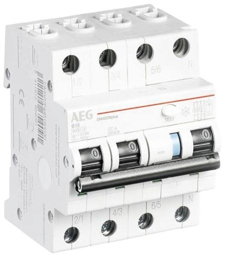 AEG/ABB FI/LS-Schutzschalter 3-polig+N B20 0,03A 400V A 4TE 3-polig DMA63N+ B20/030