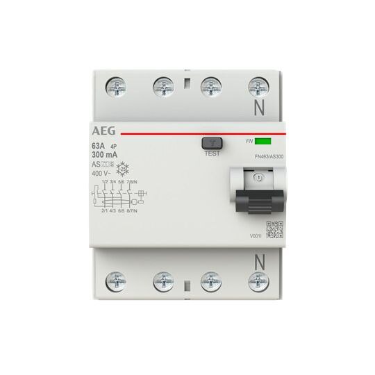 AEG FI-Schutzschalter A 4-polig 440V 63A 0,3A FN463/AS300 sel 4TE Reiheneinbaugerät