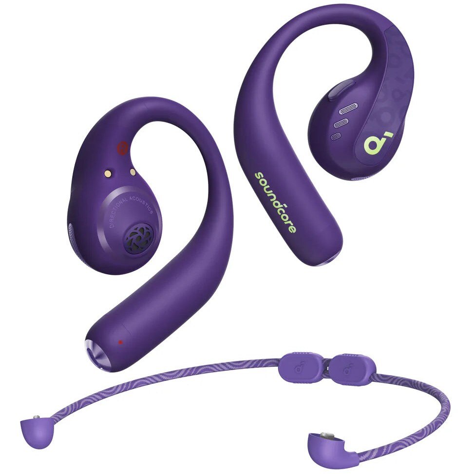 Anker ANKER Soundcore AeroFit Pro purple Bluetooth Open-Ear Sport Kopfhrer LDAC Spatial Audio IP55 14 Stunden Wiedergabezeit