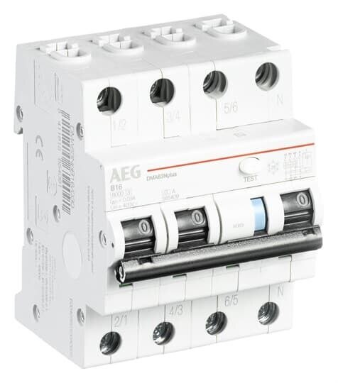 AEG/ABB FI/LS-Schutzschalter 3-polig+N C6 0,03A 400V A 4TE 3-polig DMA63N+ C06/030