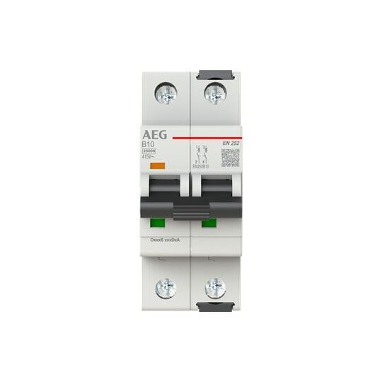 AEG AEG Leitungsschutzschalter AC B 10A 2-polig EN252B10 240V 2TE 50-60Hz IP20
