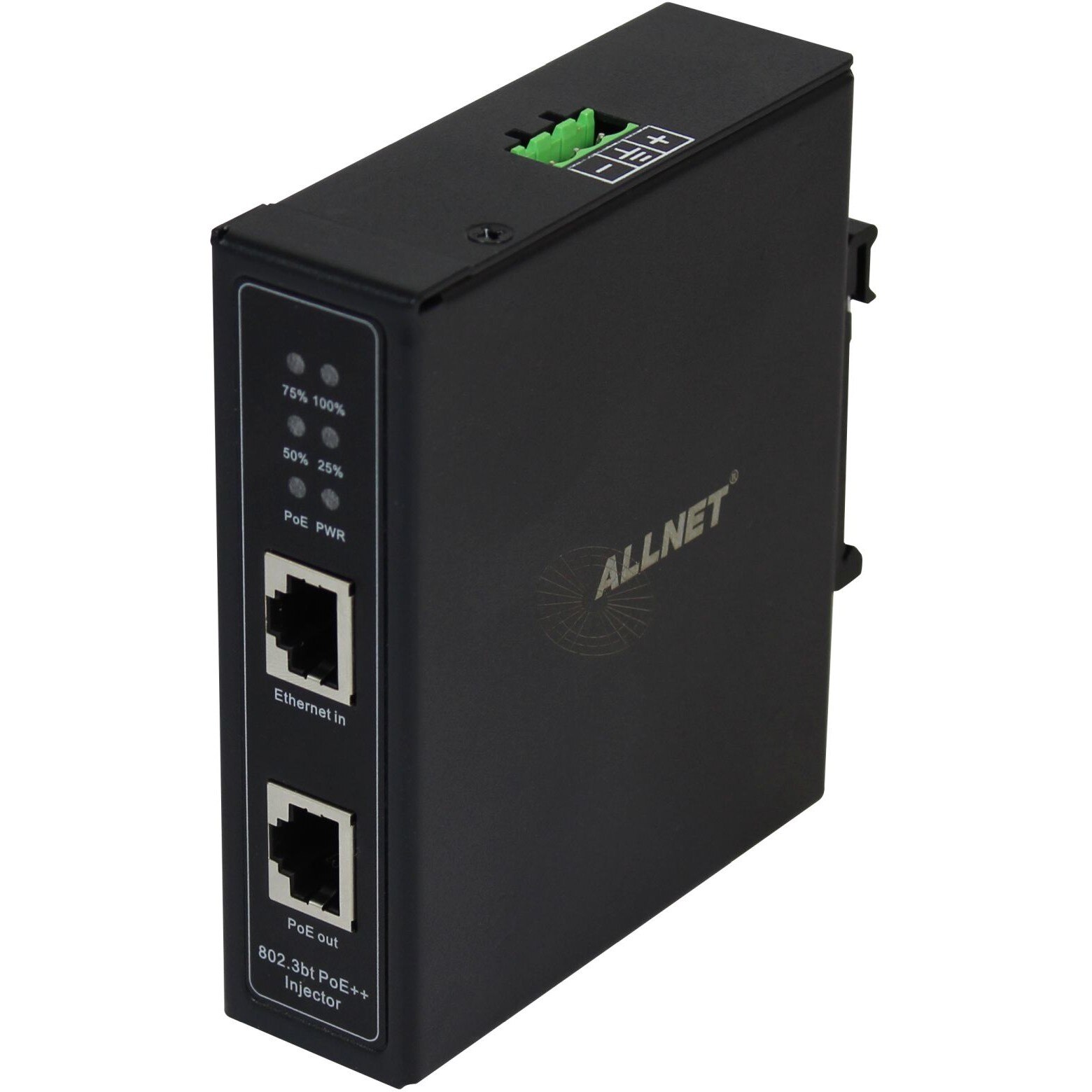 Allnet Z ALLNET PoE Injektor Industrial Gigabit / PoE BT (15,4W/30W/90W) / DIN / Metallgehäuse / ALL-PI2014-I-BT90