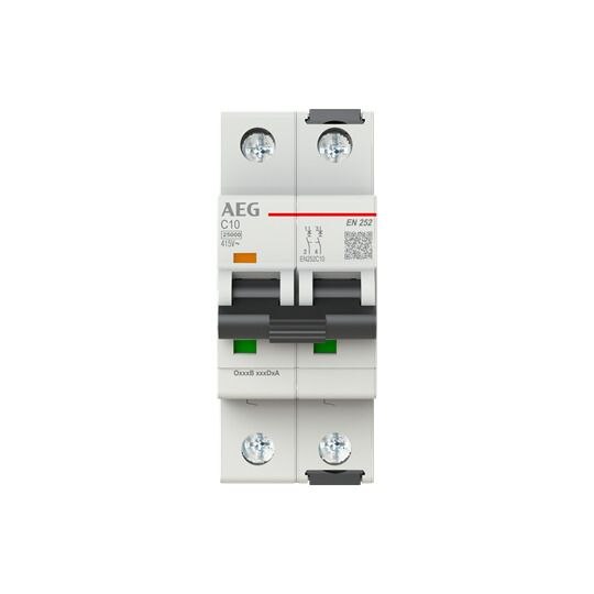 AEG AEG Leitungsschutzschalter AC C 10A 2-polig EN252C10 240V 2TE 50-60Hz IP20