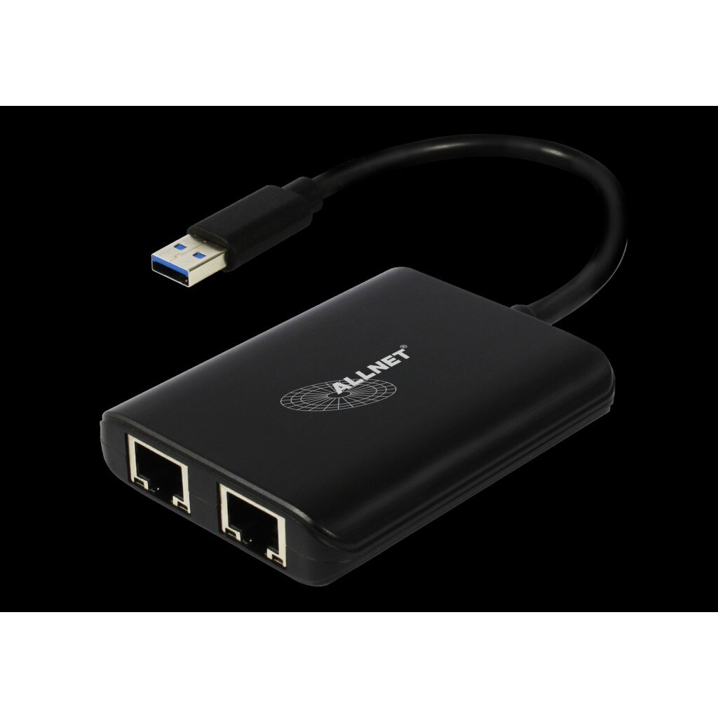 Allnet ALLNET USB 3.0 Typ-A Netzwerk Adapter 2x + 1x USB 3.0 Hub ALL-NC-2G-102-USB-A ALLTRAVEL*