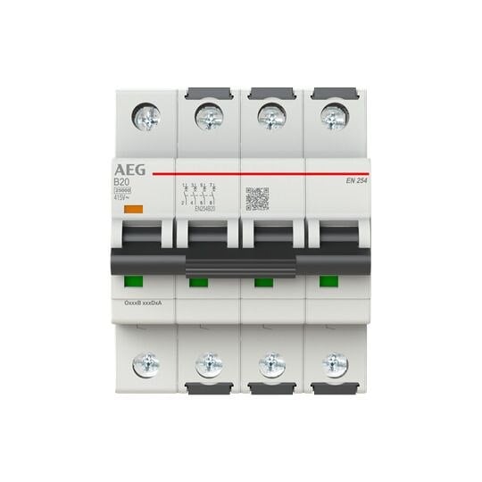 AEG AEG Leitungsschutzschalter AC B 20A 4-polig EN254B20 415V 4TE 50-60Hz IP20