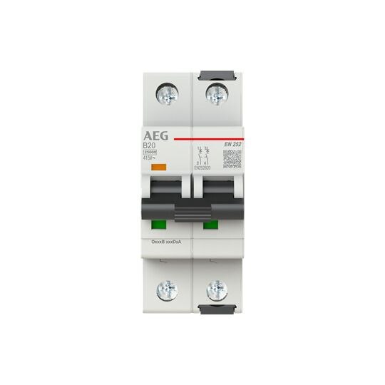 AEG AEG Leitungsschutzschalter AC B 20A 2-polig EN252B20 240V 2TE 50-60Hz IP20