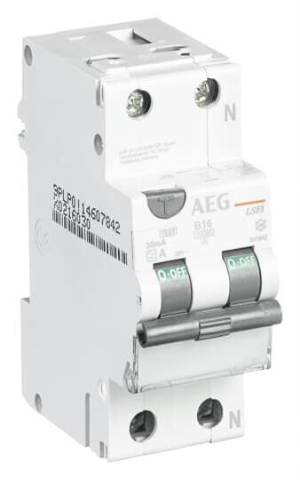 AEG AEG/ABB FI/LS-Schutzschalter 1-polig+N B6 0,03A 230V A 2TE 1-polig LSFI B06/030