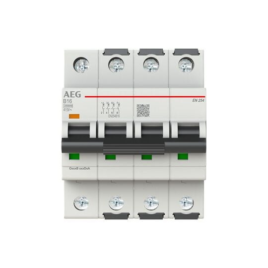 AEG AEG Leitungsschutzschalter AC B 16A 4-polig EN254B16 415V 4TE 50-60Hz IP20