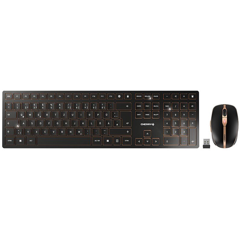 Cherry Cherry DW 9100 Slim - Tastatur-und-Maus-Set wireless black QWERTZ DE
