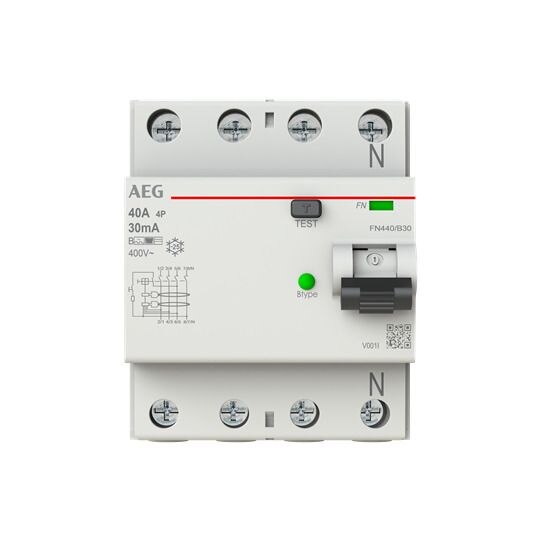 AEG FI-Schutzschalter B 4-polig 440V 40A 4TE FN440/B30 0,03A Reiheneinbaugerät