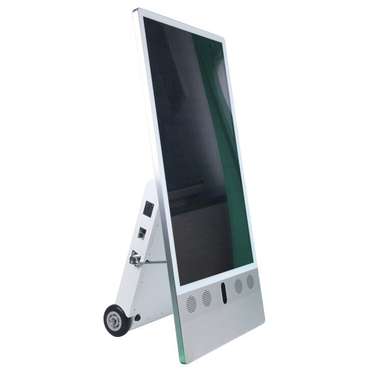 Allnet ALLNET Standdisplay 43 Zoll Outdoor Kundenstopper mit Akku oh. Touch mit Laufrollen 1500Nits Android Farbe schwarz