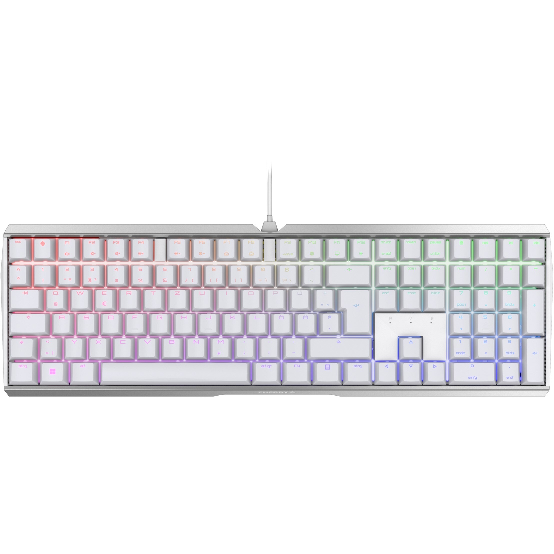 Cherry CHERRY TAS MX 3.0S RGB Corded DE-Layout weiß MX RED