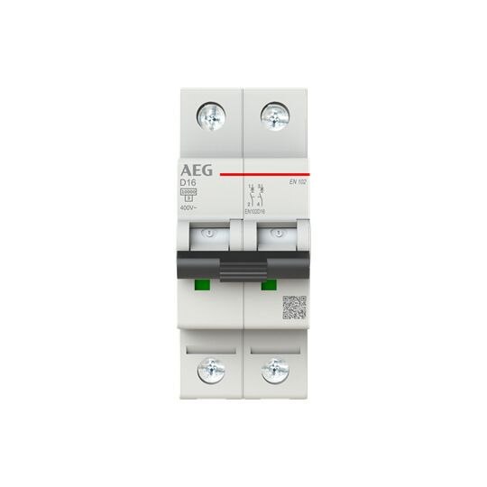 AEG AEG Leitungsschutzschalter AC D 16A 2-polig EN102D16 400V 2TE 50-60Hz IP20