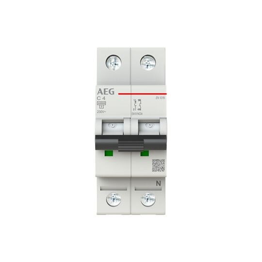 AEG AEG Leitungsschutzschalter AC C 4A 0+N EN101NC04 400V 2TE 50-60Hz IP20