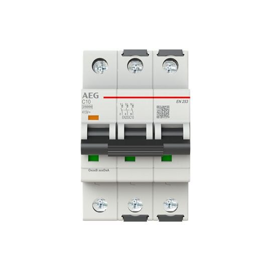 AEG AEG Leitungsschutzschalter AC C 10A 3-polig EN253C10 415V 3TE 50-60Hz IP20