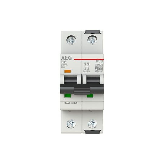 AEG AEG Leitungsschutzschalter AC B 6A 2-polig EN252B06 240V 2TE 50-60Hz IP20