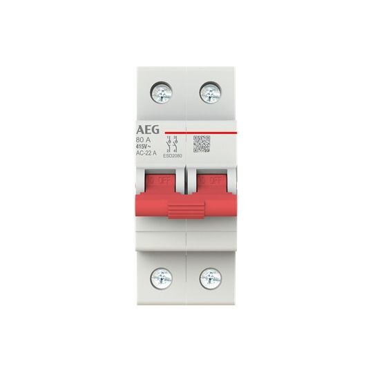 AEG AEG Hauptschalter 80A 2-polig IP20 Wart/Rep ESD2080 Einb