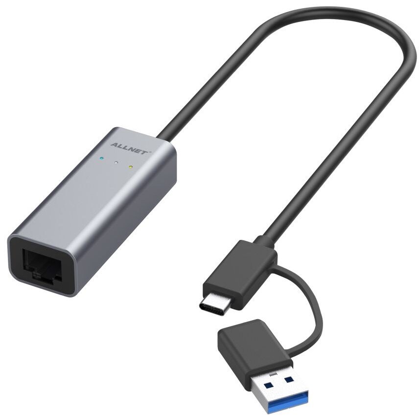 Allnet ALLNET USB 3.0 Typ-C&A Ethernet Adapter 2.5 Multi-Gigabit LAN ALL-NC-2.5G-USBC/A *ALLTRAVEL*