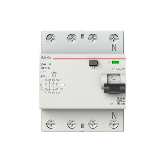AEG FI-Schutzschalter A 4-polig 440V 25A 4TE FN425/A30 0,03A Reiheneinbaugerät
