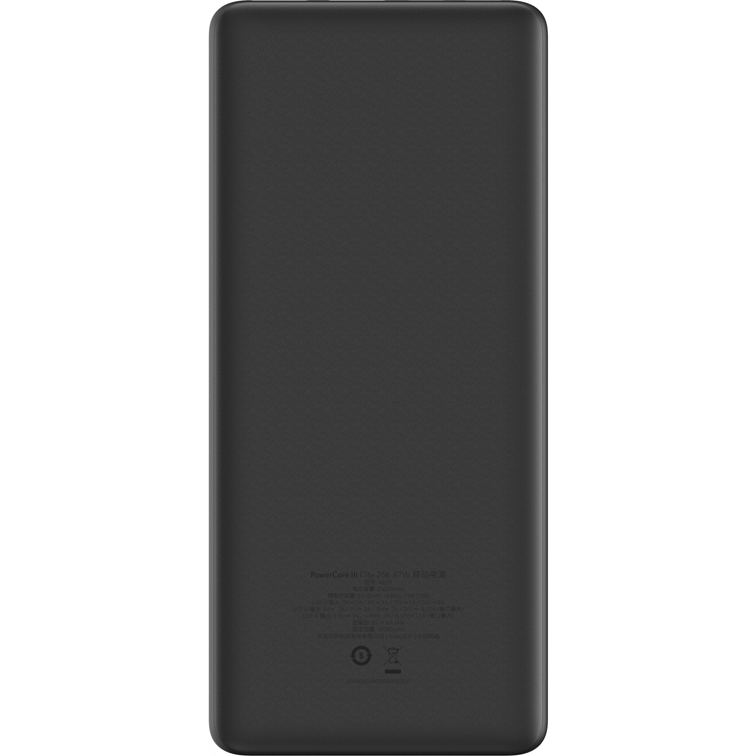 Anker Anker PowerCore III Elite Powerbank 25.600mAh 2 x USB-C 2 x USB-A black