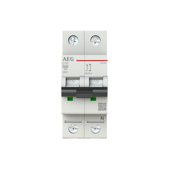 AEG AEG Leitungsschutzschalter AC C 10A 0+N EN101NC10 400V 2TE 50-60Hz IP20