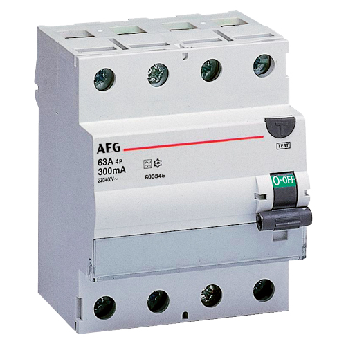 AEG/ABB FI-Schutzschalter A 4-polig 400V 63A 0,3A sel 4TE FP AS 4 63/300