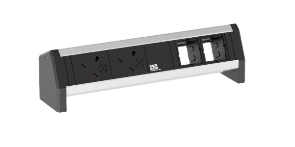 Bachmann Bachmann Steckdosenleiste 2-fach alu 45° 902.024 IP20