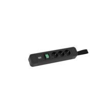 Bachmann Steckdosenleiste 3-fach schwarz 2m 35° 350.015 mit Ein/Aus IP20 1,5qmm