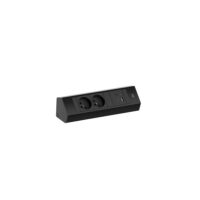 Bachmann Multi-Tischsteckdose Aufb 2USB 932.103 schwarz Aluminium