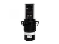 Bachmann Multi-Tischsteckdose EB 1Steckd 928.017 2USB si Aluminium