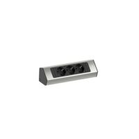 Bachmann Multi-Tischsteckdose Aufb Edelstahl 932.000 3Steckd Aluminium